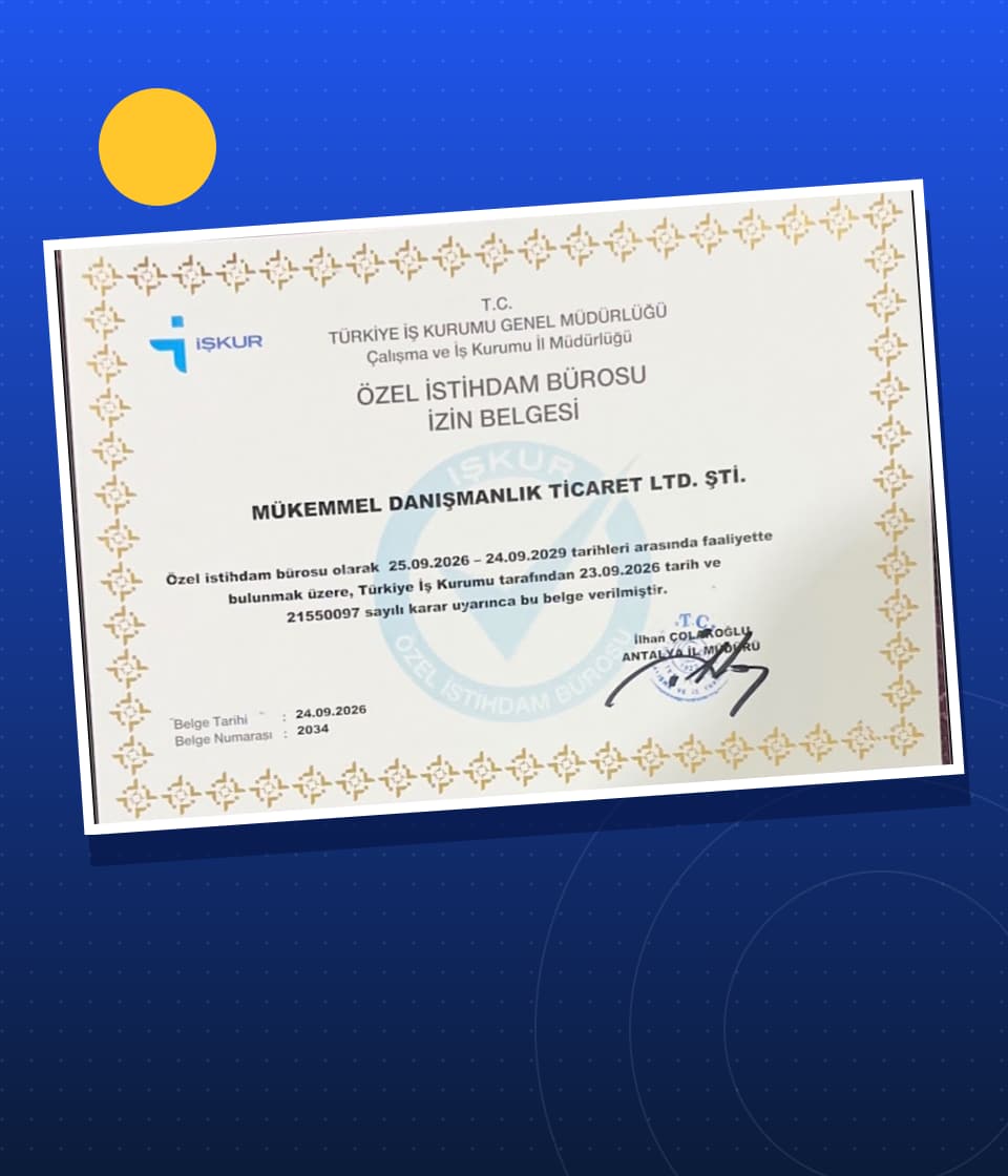 Türkiye İş Kurumu Özel İstihdam Bürosu İzin Belgesi